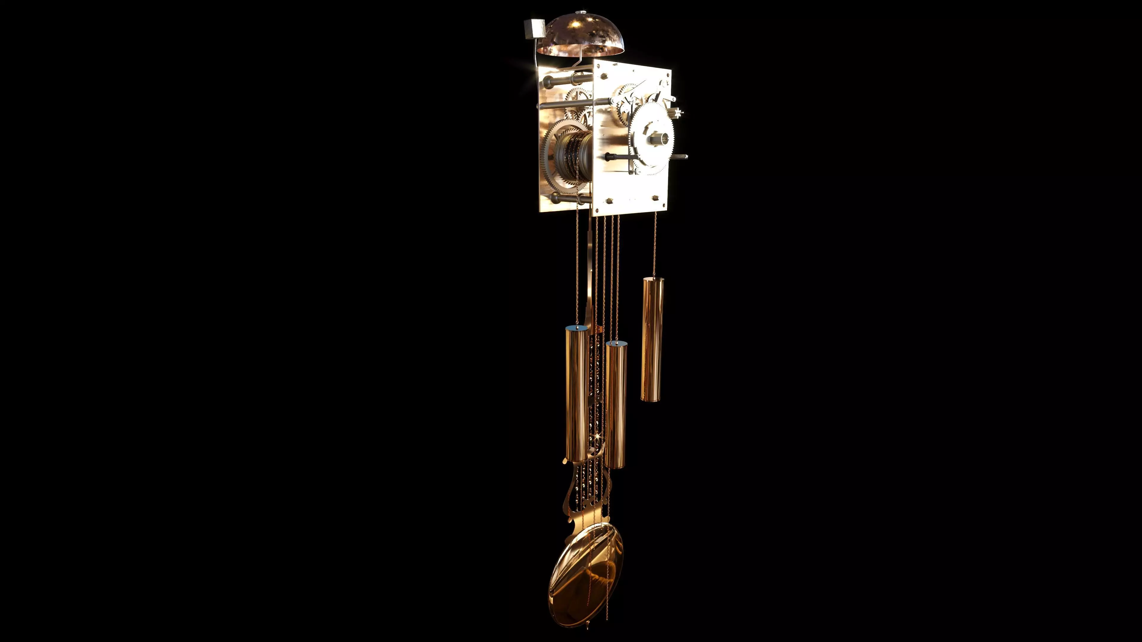 Pendulum Clock Mechanism 3D model_0