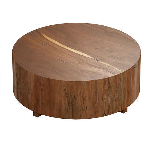 illon Natural Yukas Round Wood Coffee Table Crate and Barrel 3D model
