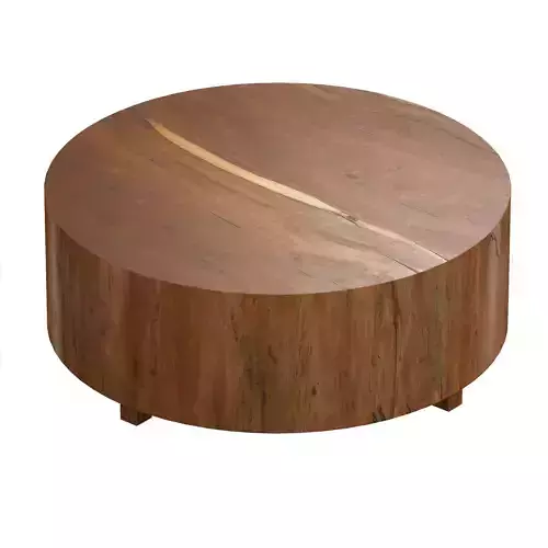 illon Natural Yukas Round Wood Coffee Table Crate and Barrel 3D model