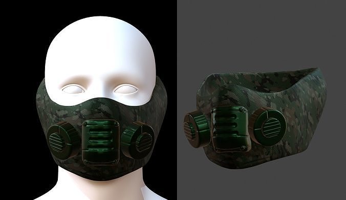 Gas mask helmet 3d model scifi Low-poly  Low-poly 3D model