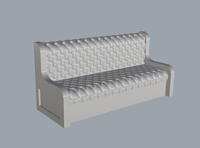 Capitone wooden sofa 3D model