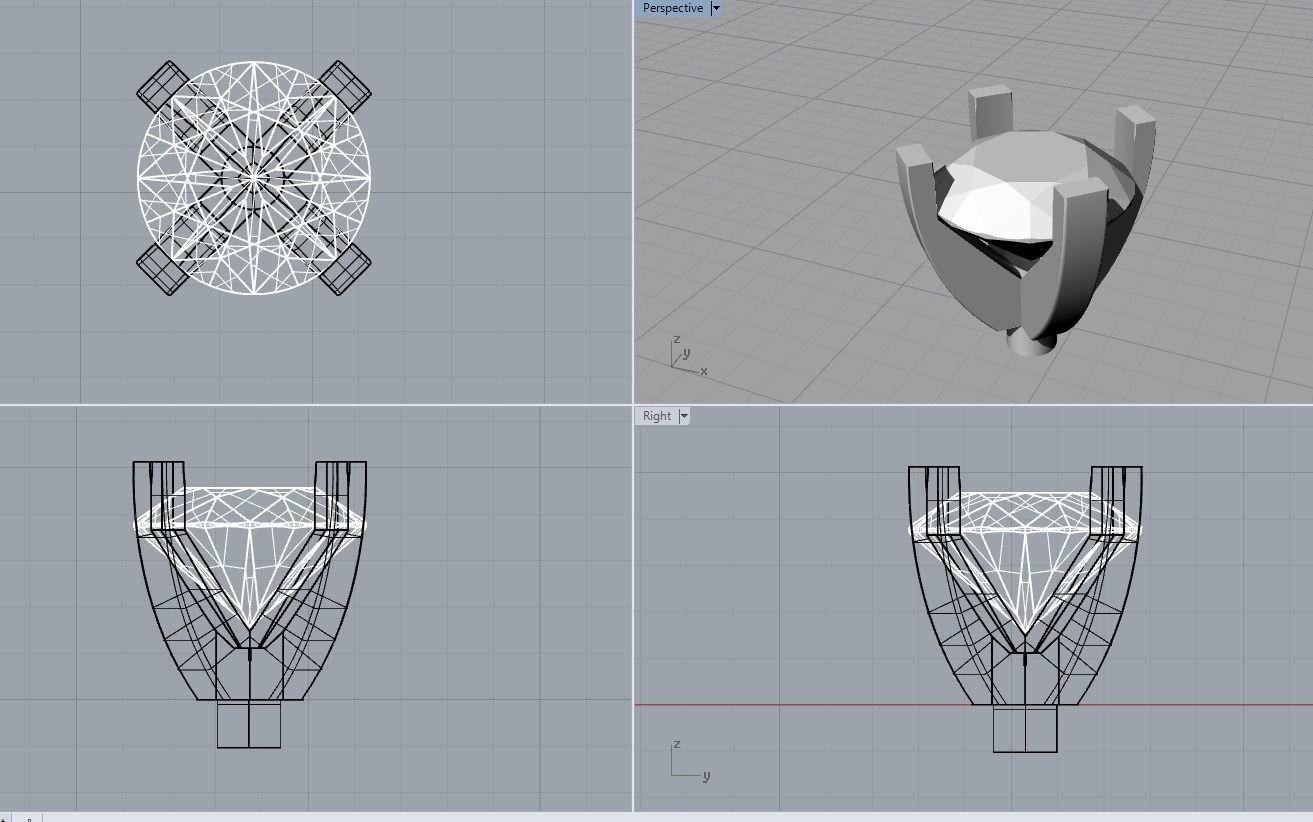 A package of solitaire ring heads engagement 4 prong printable 3D print model_6