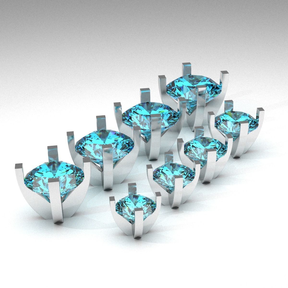 A package of solitaire ring heads engagement 4 prong printable 3D print model_1