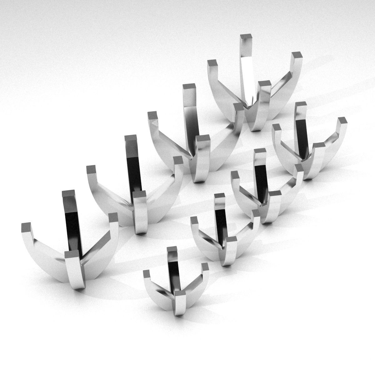 A package of solitaire ring heads engagement 4 prong printable 3D print model_4