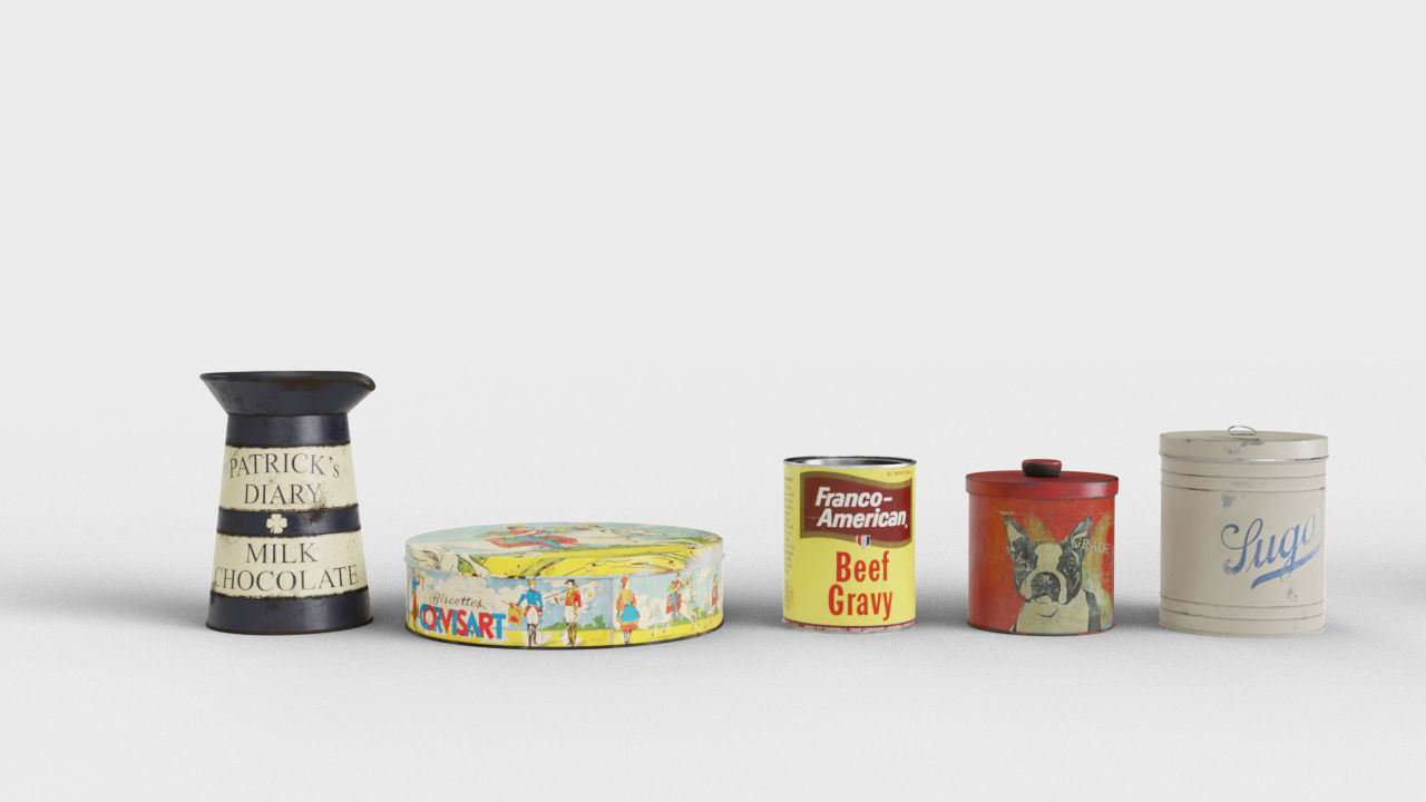 Household products Old supplies 3D model pack Low-poly 3D model_4