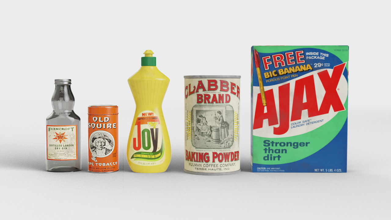 Household products Old supplies 3D model pack Low-poly 3D model_10