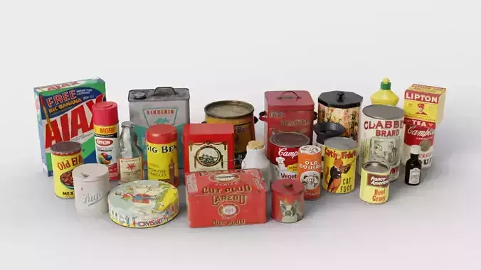 Household products Old supplies 3D model pack