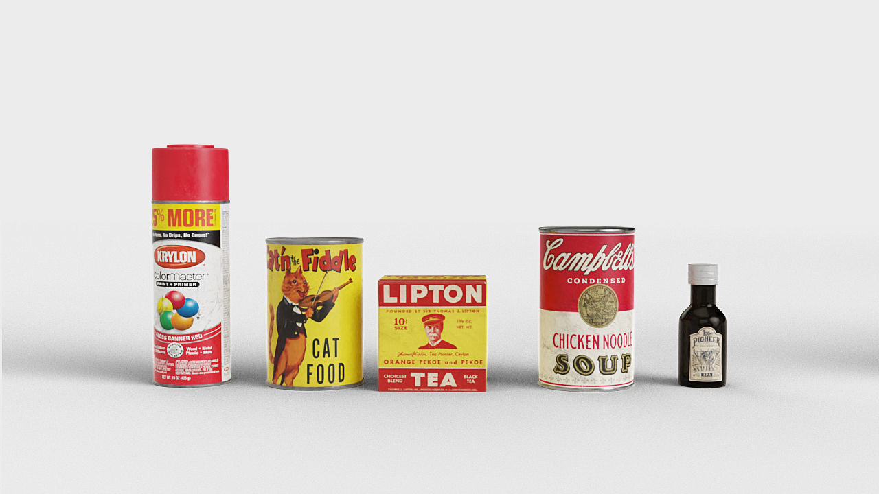 Household products Old supplies 3D model pack Low-poly 3D model_8