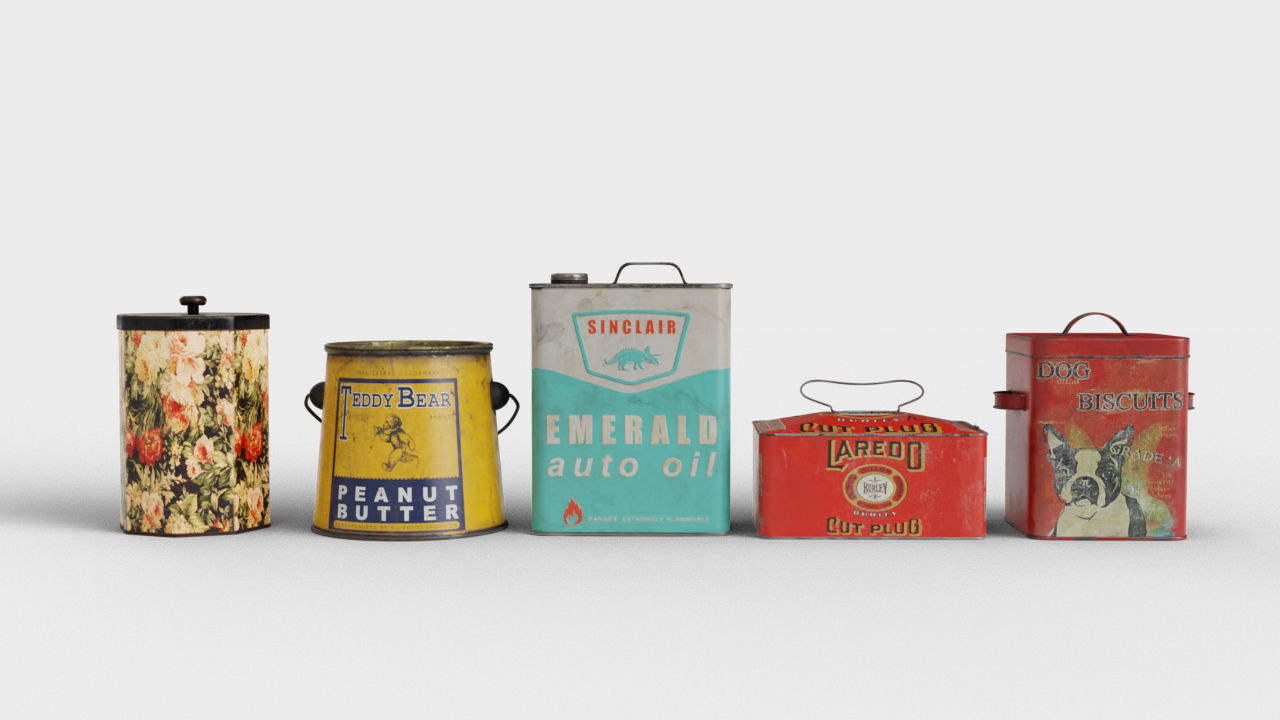 Household products Old supplies 3D model pack Low-poly 3D model_2