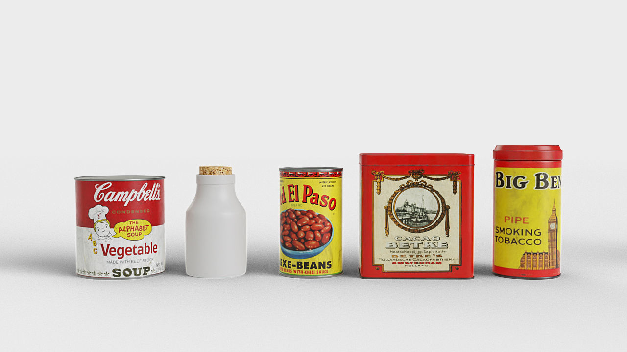 Household products Old supplies 3D model pack Low-poly 3D model_6