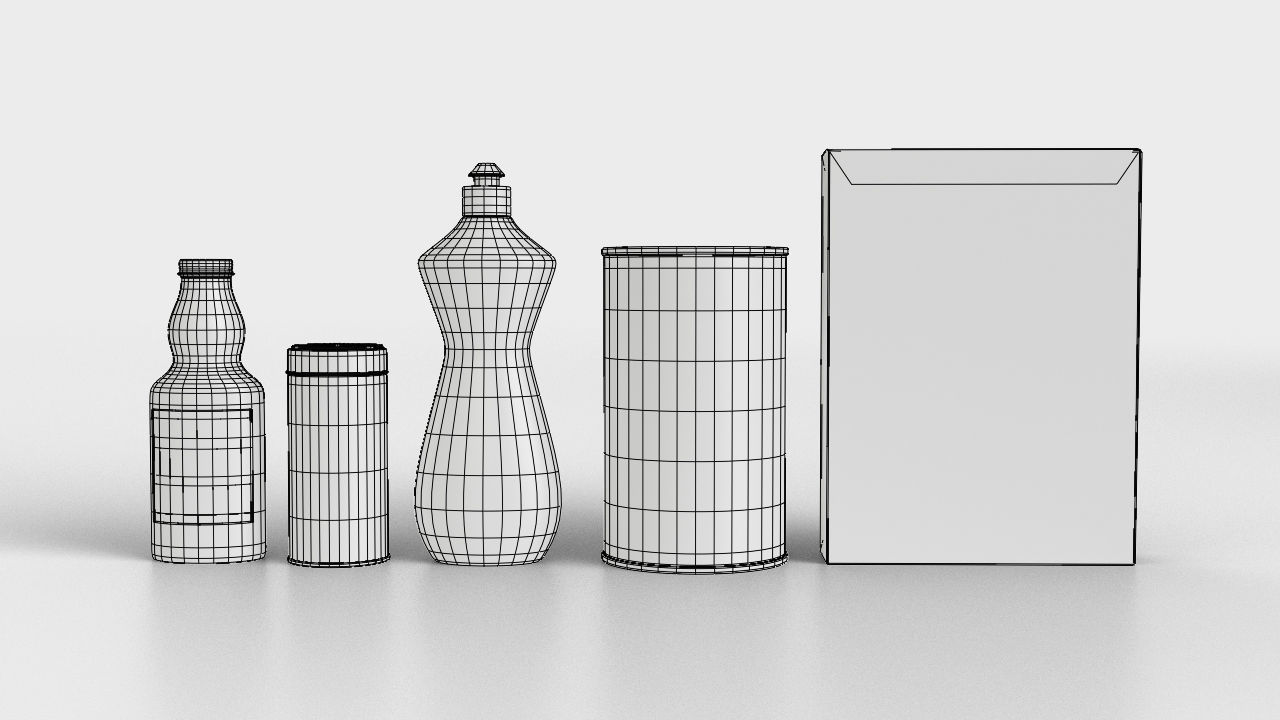 Household products Old supplies 3D model pack Low-poly 3D model_11