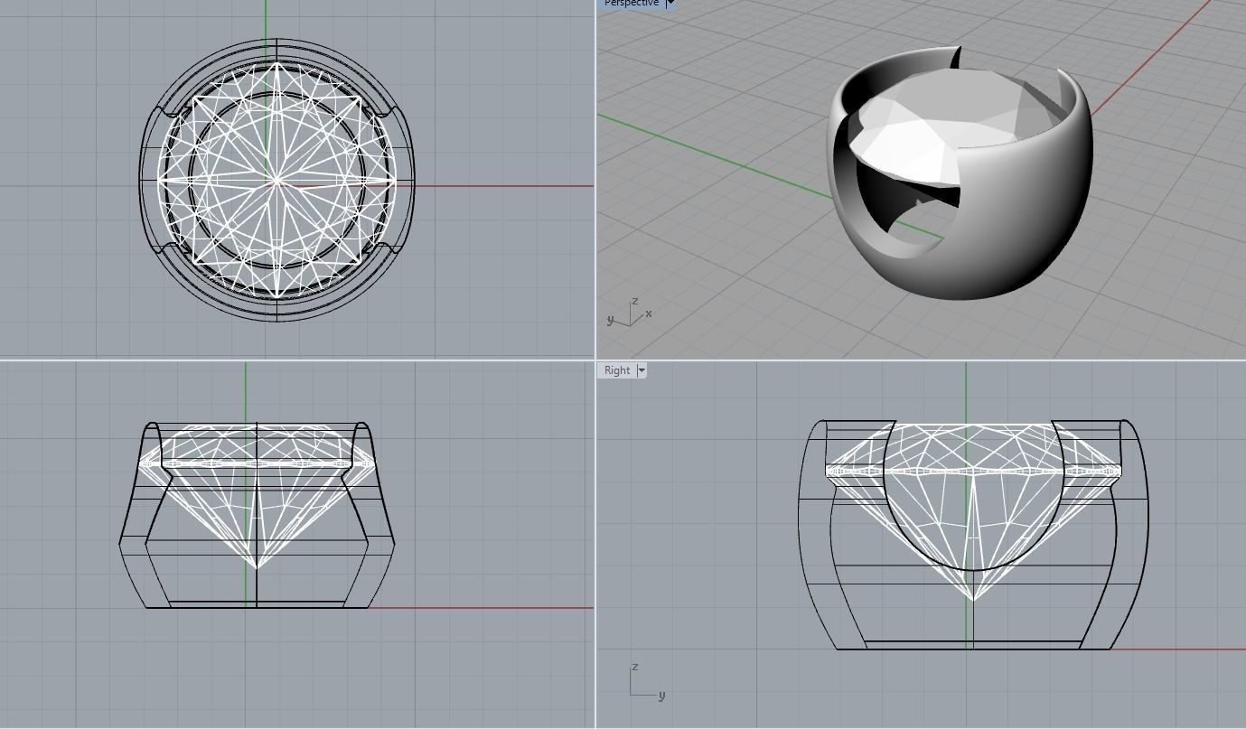 A package of solitaire ring heads engagement flush printable 3D print model_4