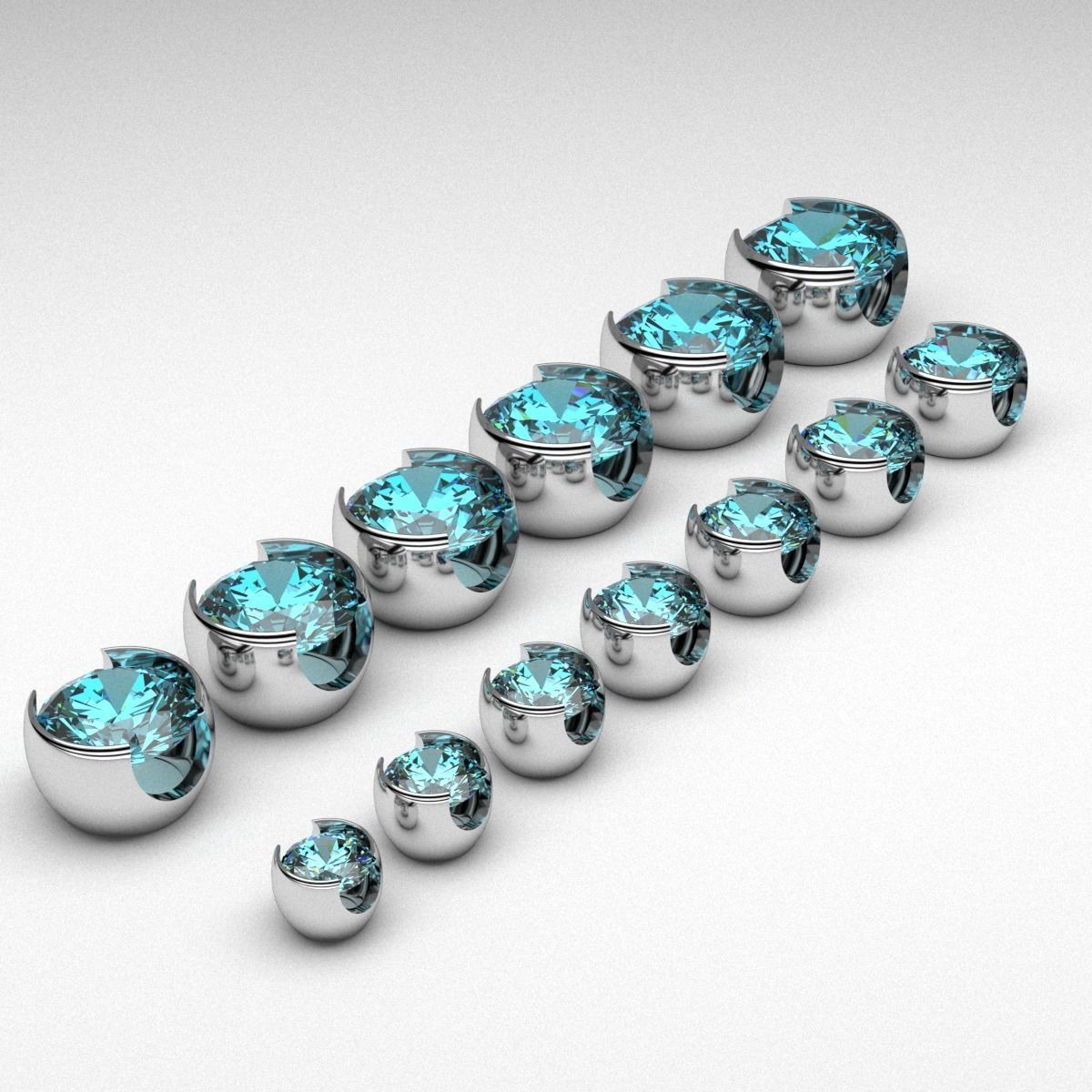 A package of solitaire ring heads engagement flush printable 3D print model_1