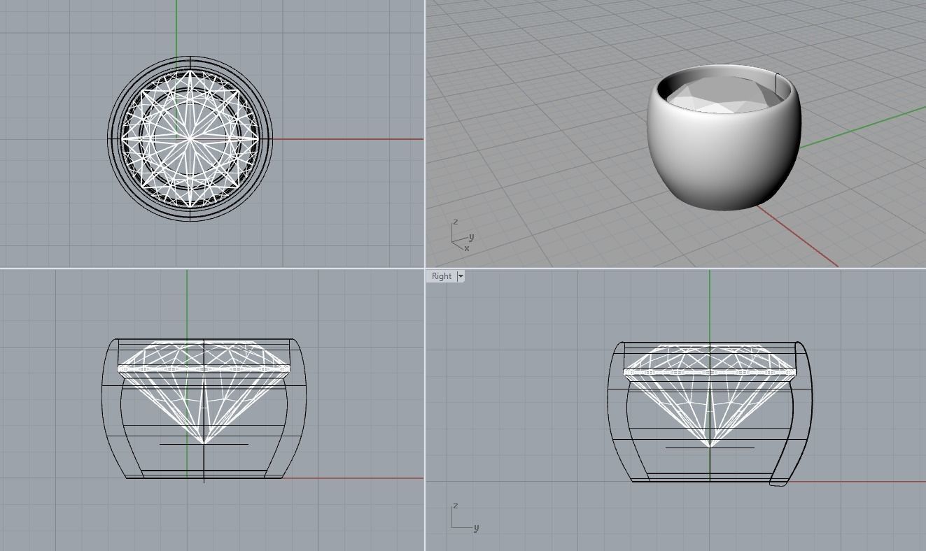 A package of solitaire ring heads engagement flush printable 3D print model_2