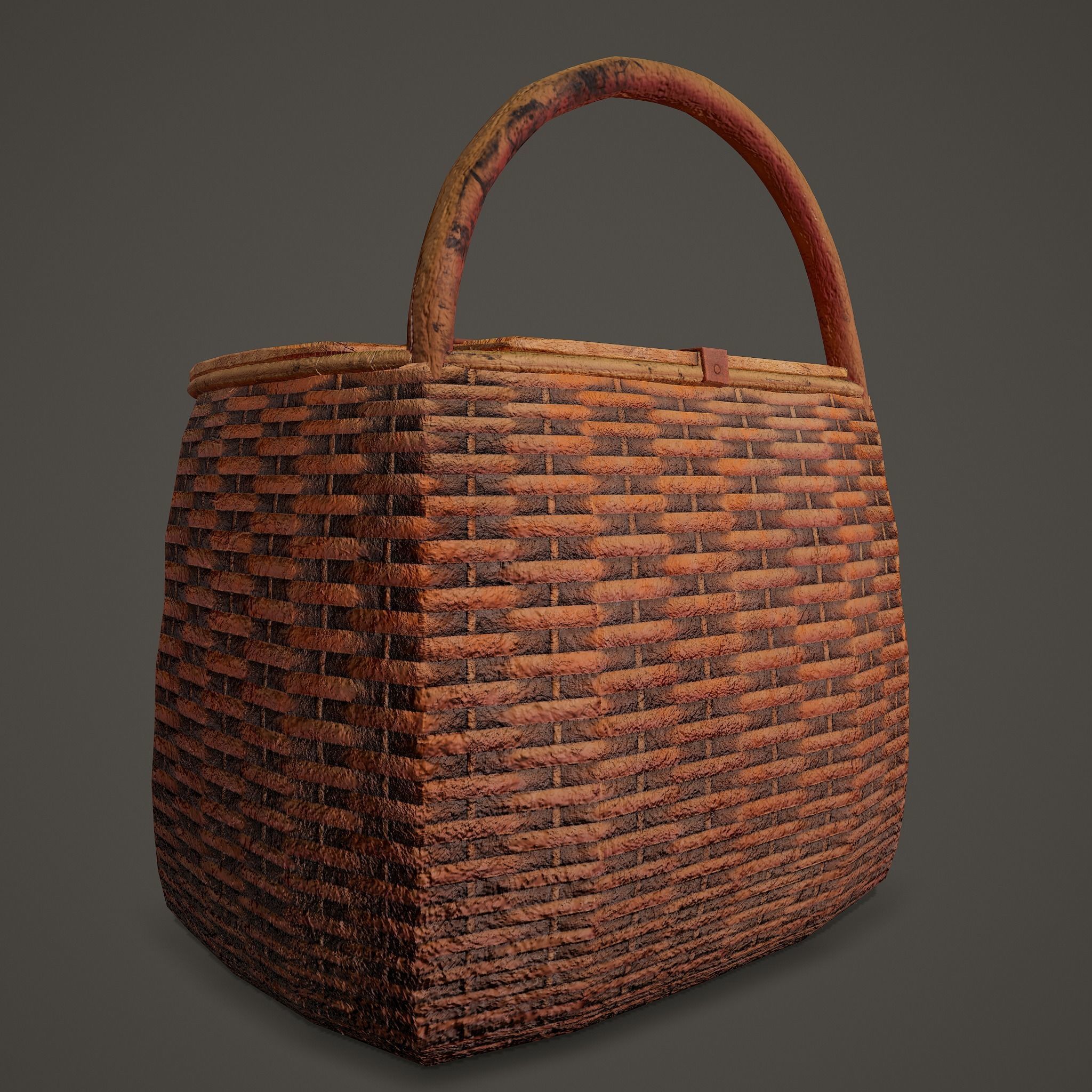 Medieval Style Wicker Basket Two Low-poly 3D model_13