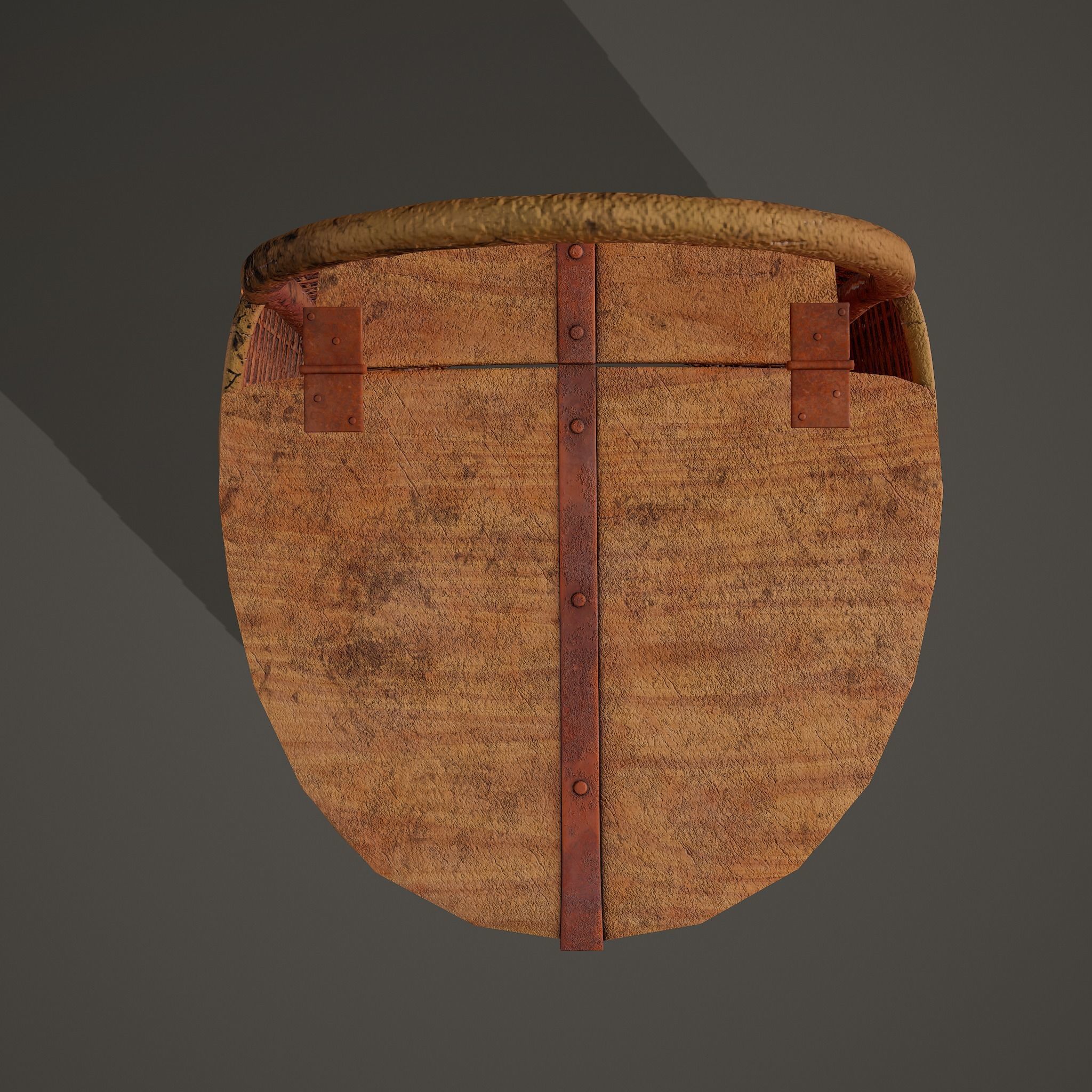 Medieval Style Wicker Basket Two Low-poly 3D model_10