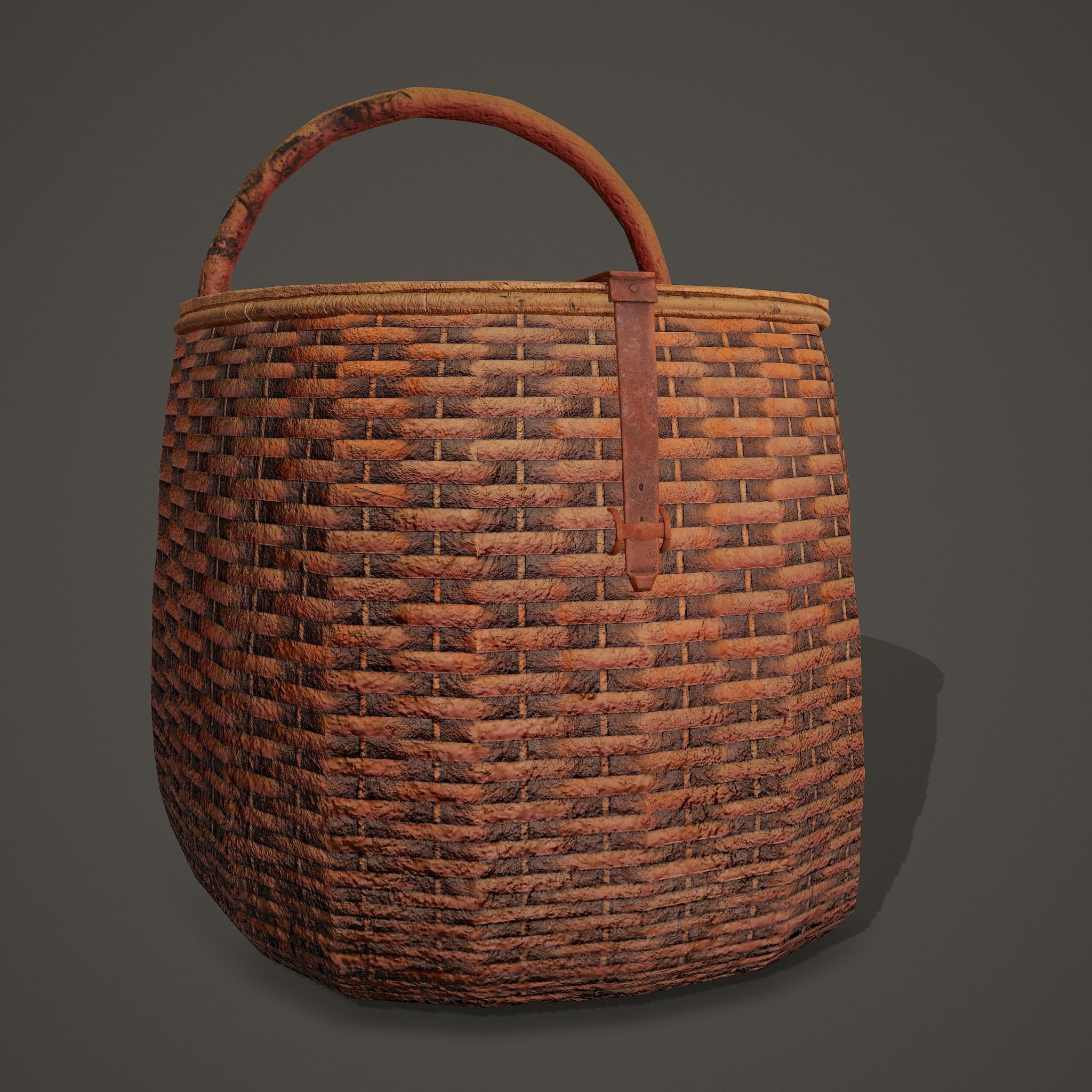 Medieval Style Wicker Basket Two Low-poly 3D model_17