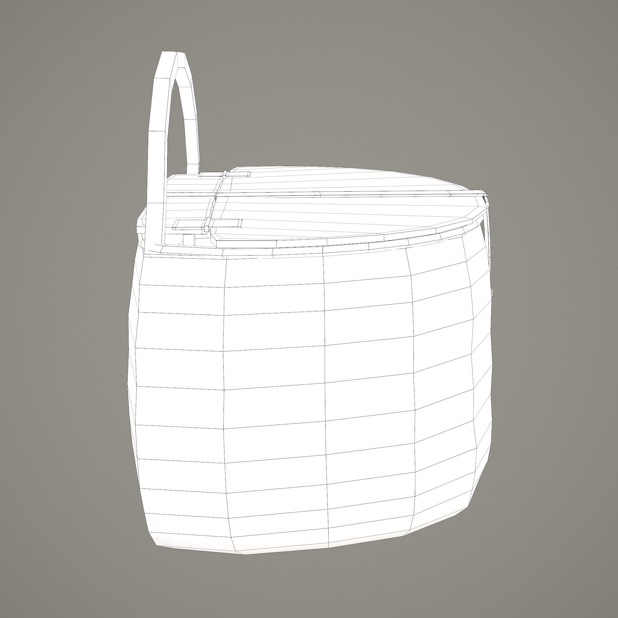 Medieval Style Wicker Basket Two Low-poly 3D model_28