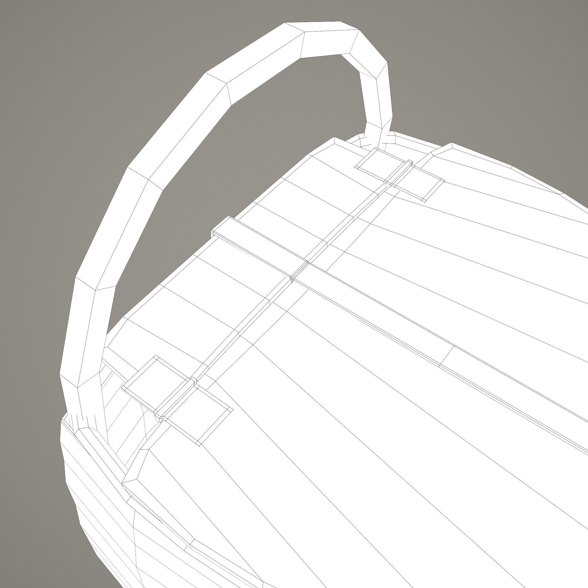 Medieval Style Wicker Basket Two Low-poly 3D model_31
