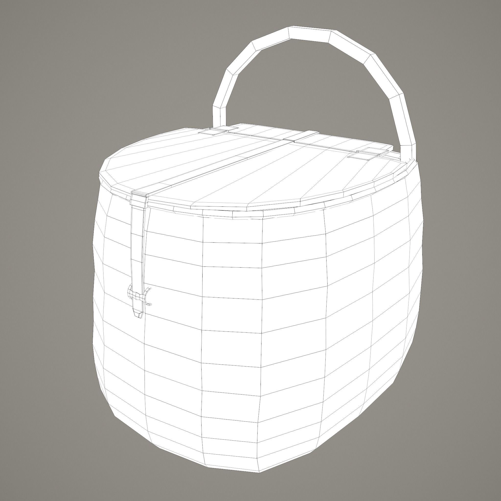 Medieval Style Wicker Basket Two Low-poly 3D model_34