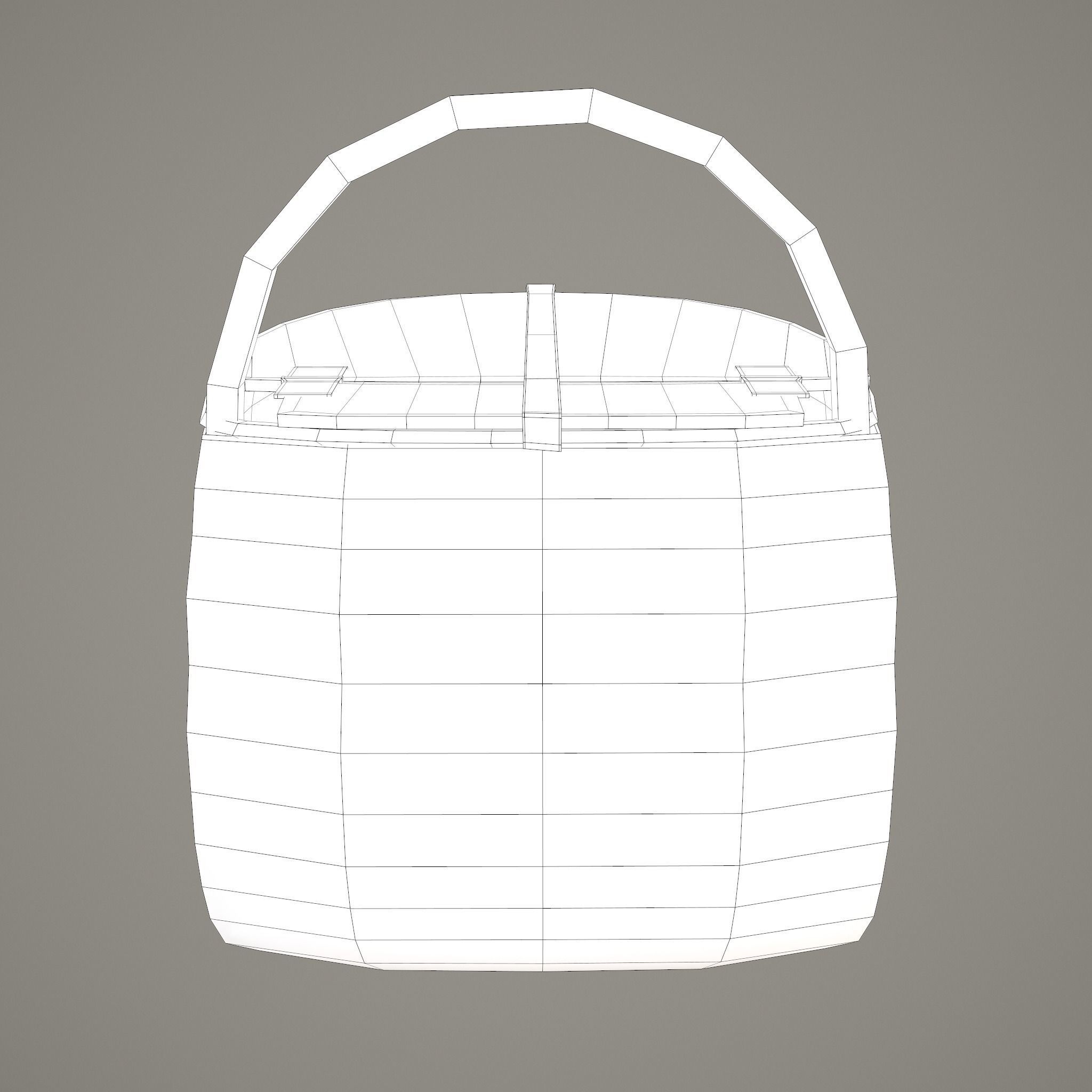 Medieval Style Wicker Basket Two Low-poly 3D model_22