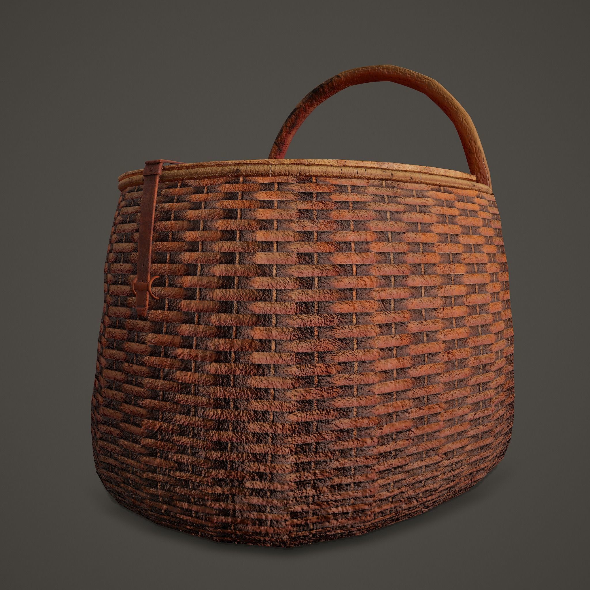Medieval Style Wicker Basket Two Low-poly 3D model_12