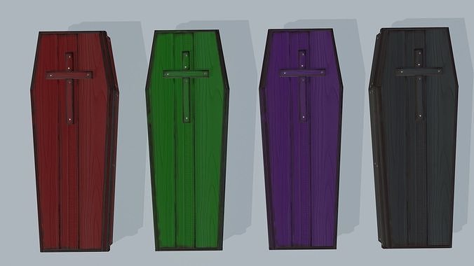 model of a coffin for Halloween Low-poly 3D model