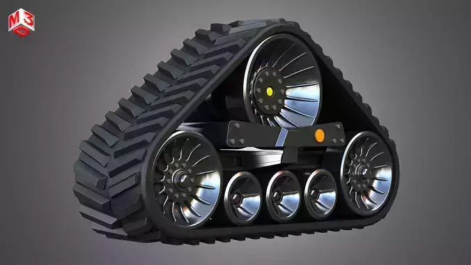  Rubber Track System 4- Combine Harvester - Crawler Tractor  3D model