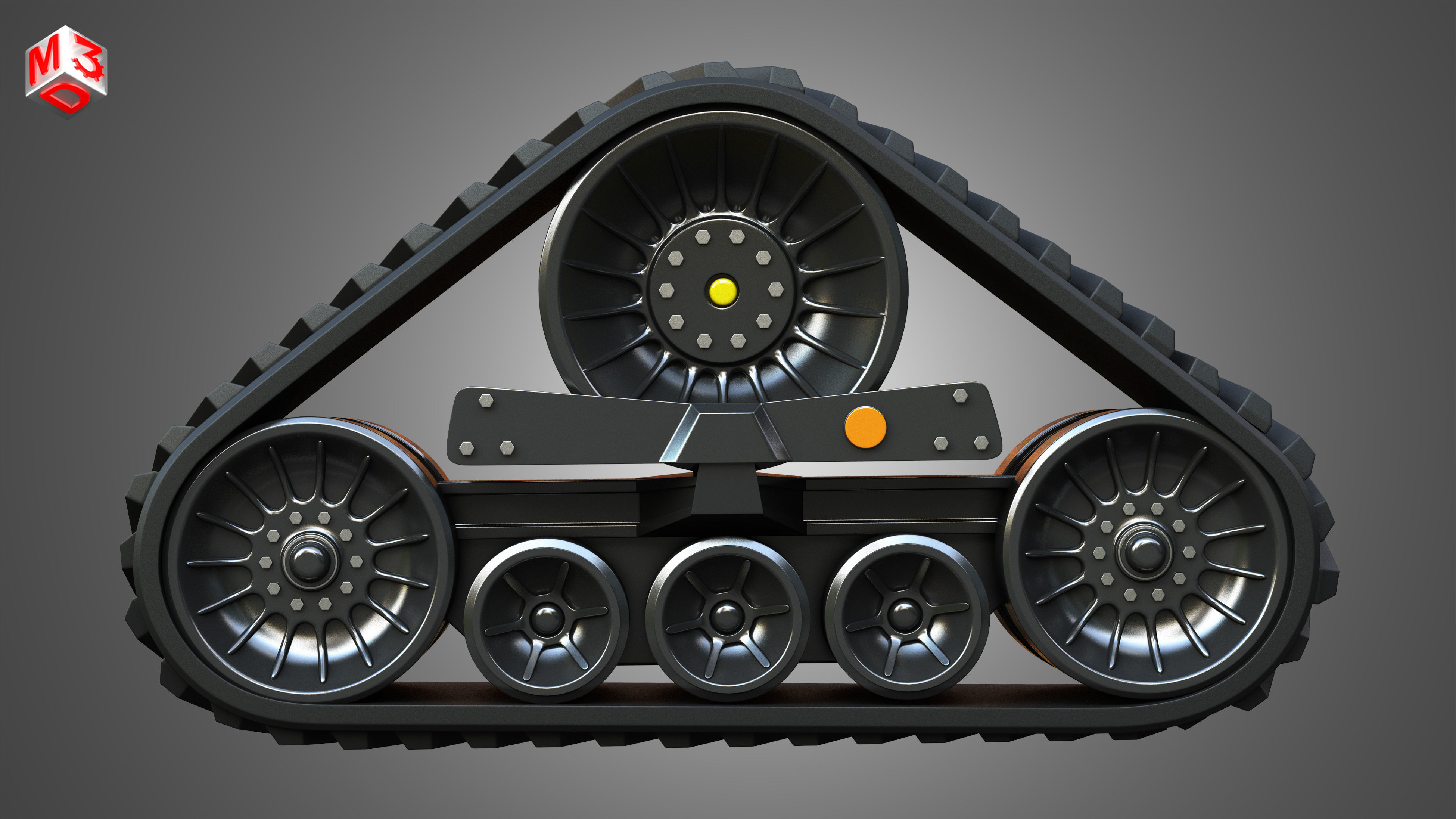 Rubber Track System 4- Combine Harvester - Crawler Tractor  3D model_5