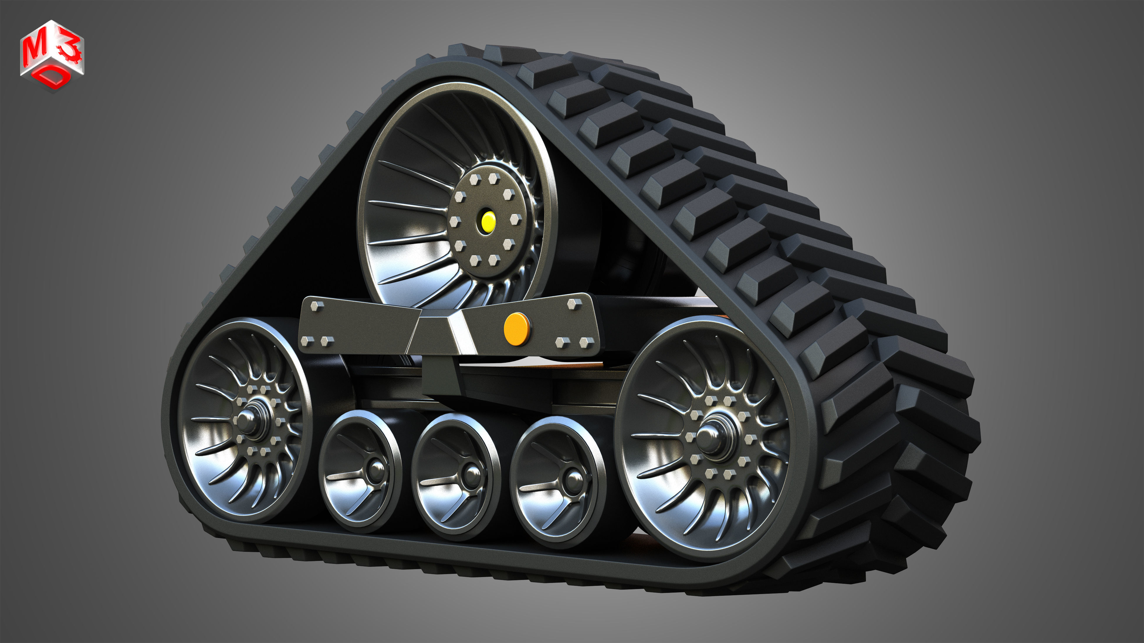 Rubber Track System 4- Combine Harvester - Crawler Tractor  3D model_2