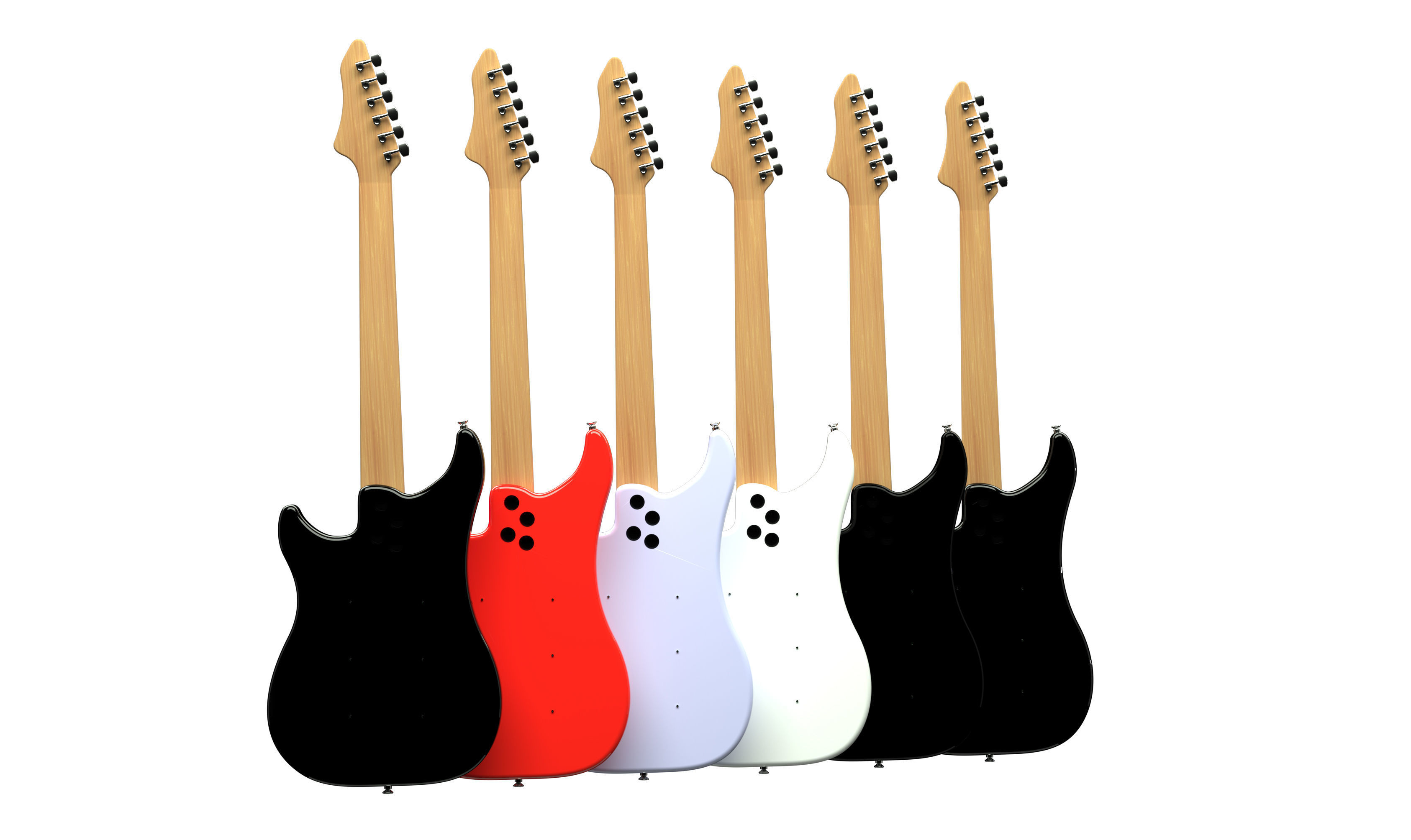 Electric Guitar Collection 3D model_5