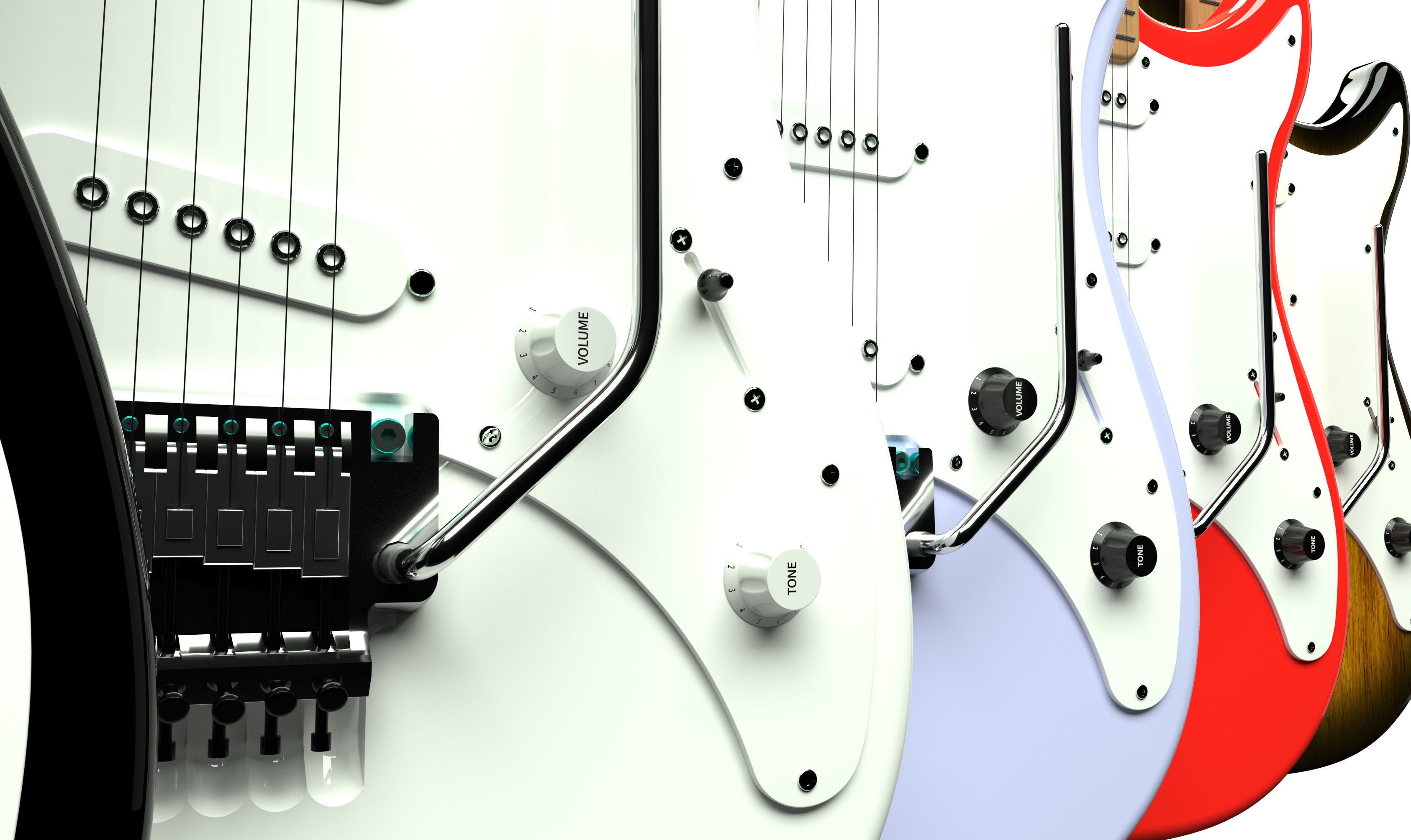 Electric Guitar Collection 3D model_4