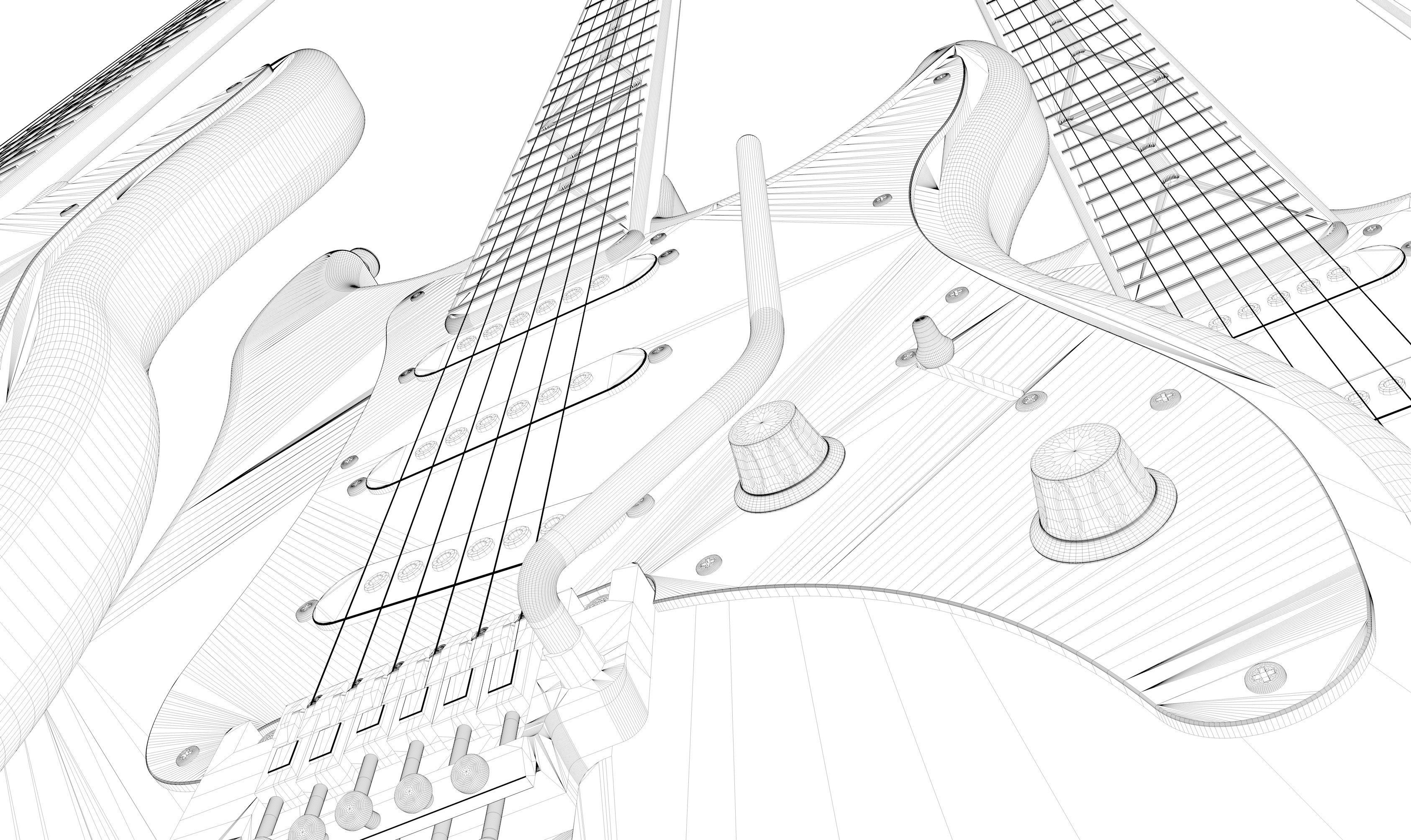 Electric Guitar Collection 3D model_22