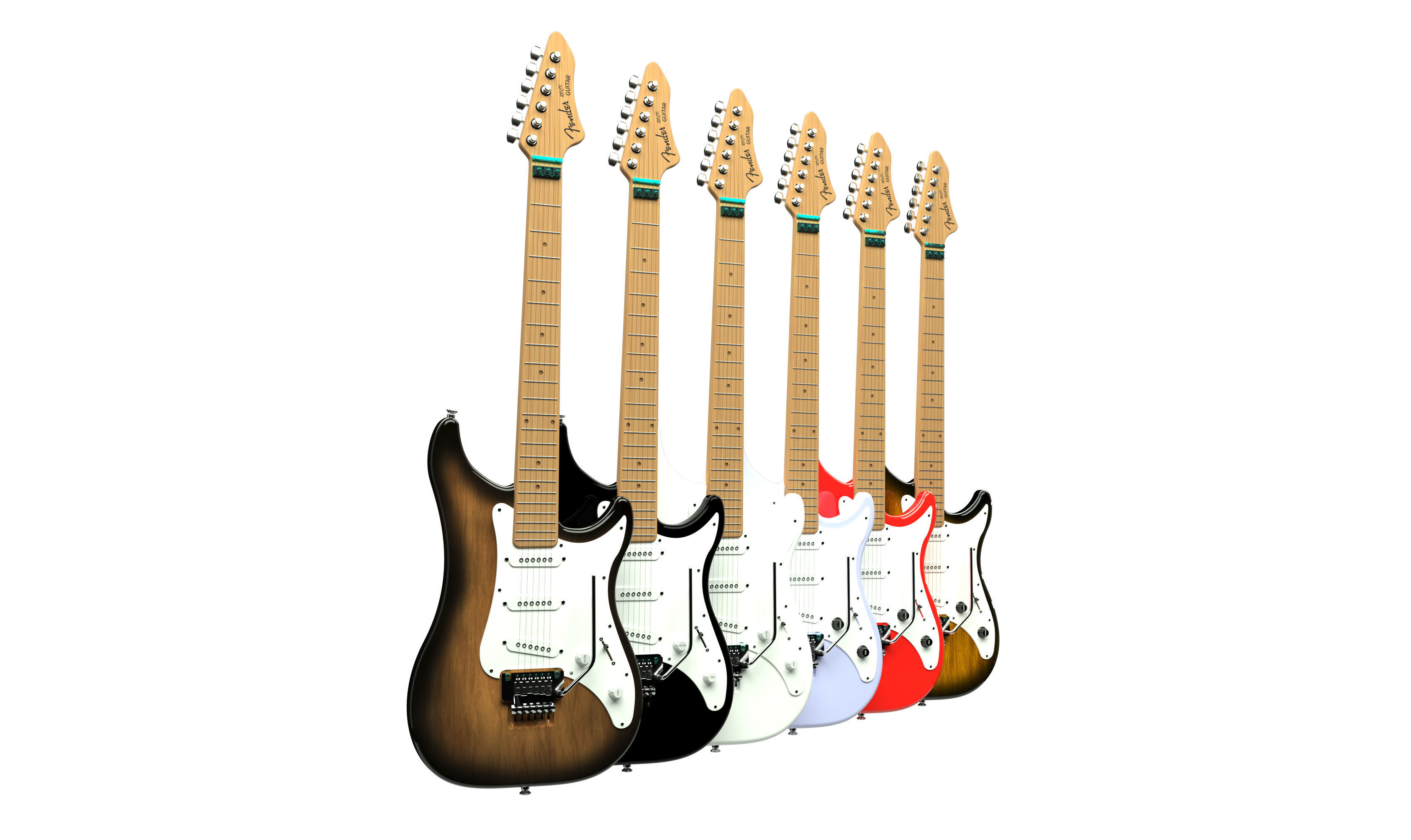 Electric Guitar Collection 3D model_1