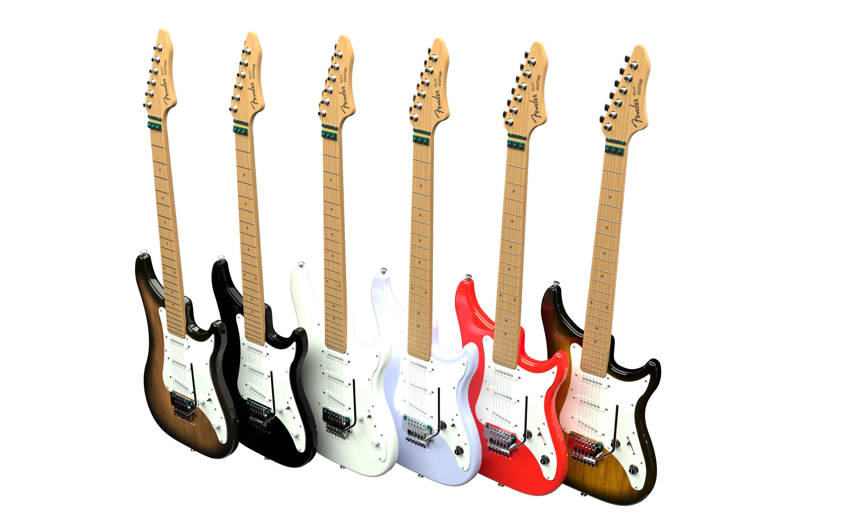 Electric Guitar Collection 3D model_2