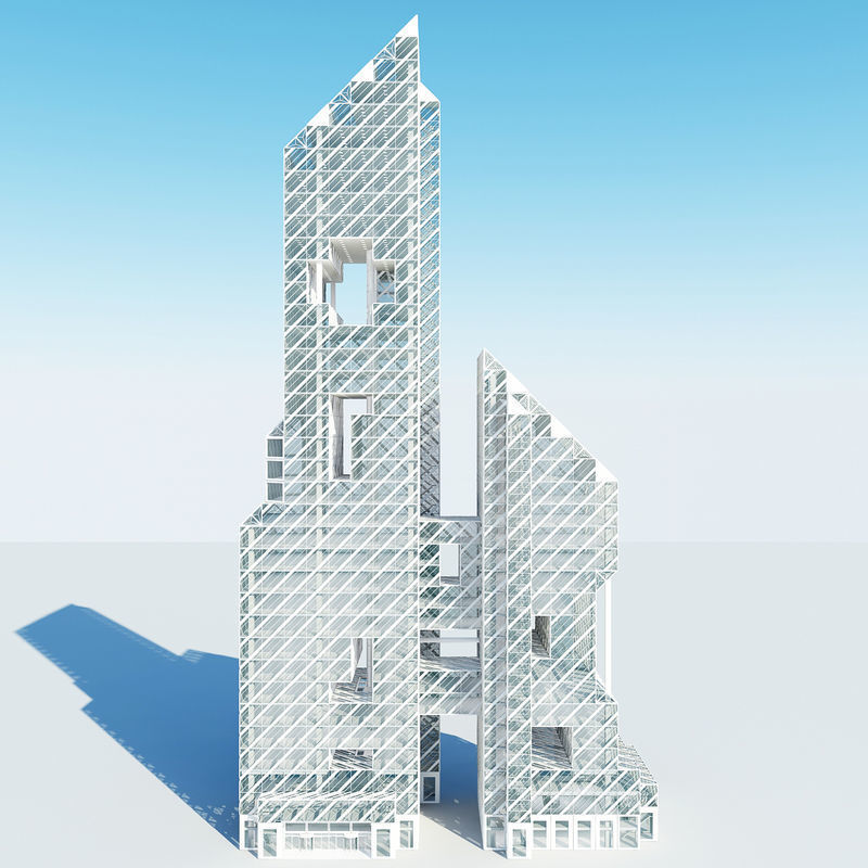 Office Building Tower 3 3D model_7