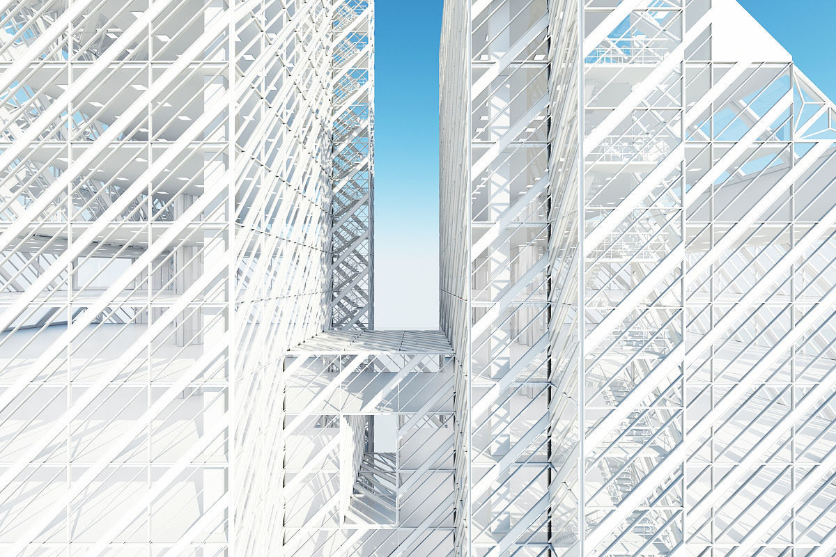 Office Building Tower 3 3D model_10