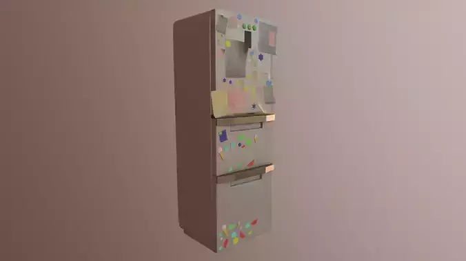 Refrigerator with stickers