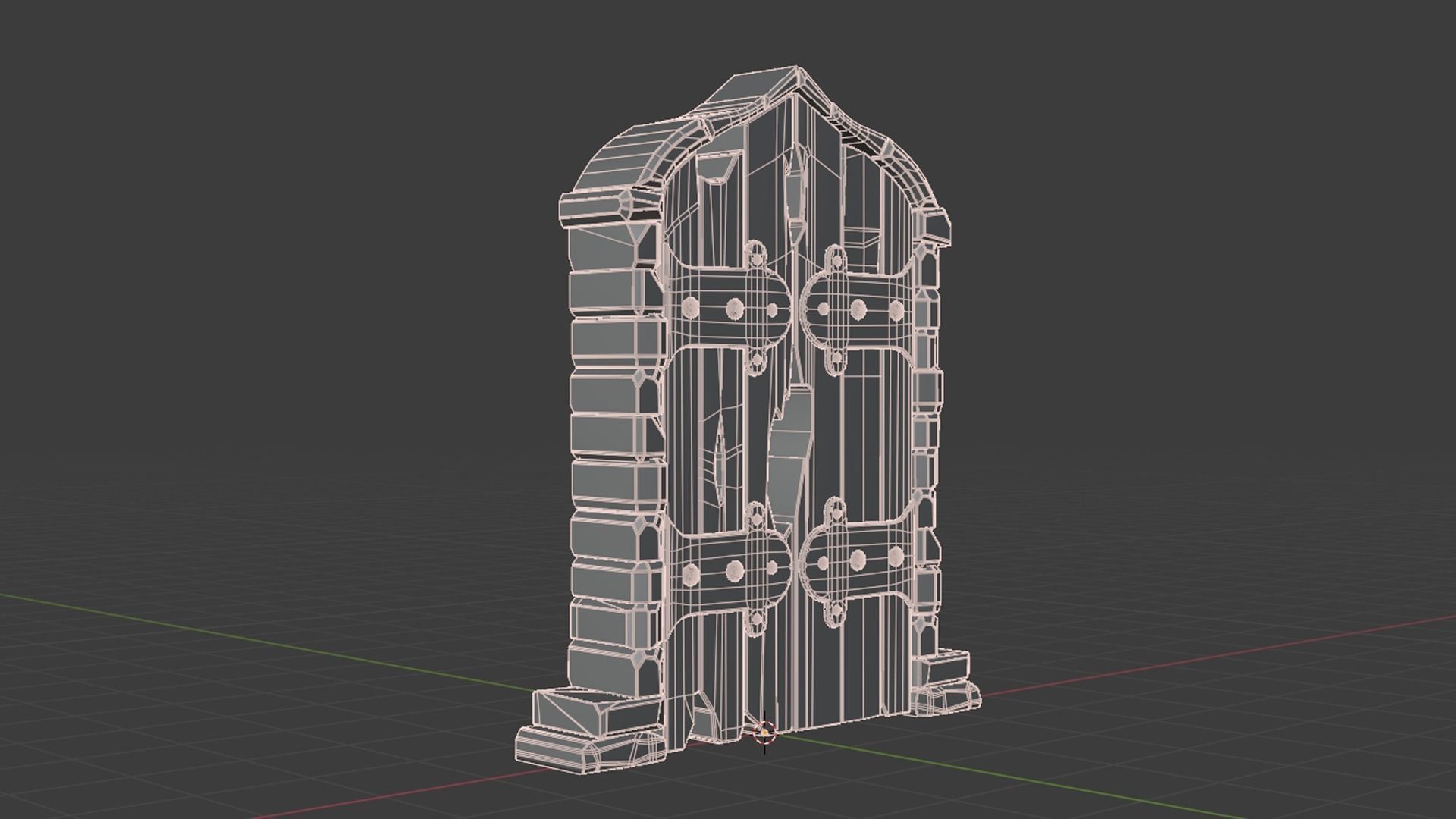 Stylized Castle Door Free 3D model_4