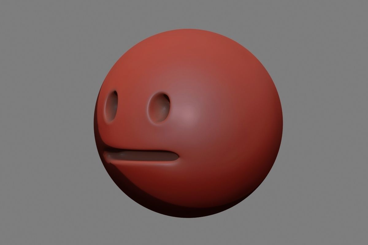 Emoji Neutral Face 3D model_25