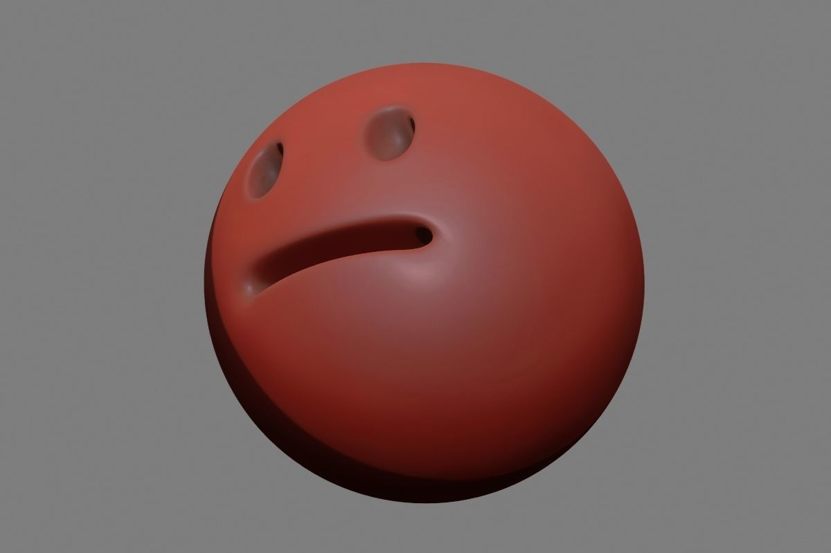 Emoji Neutral Face 3D model_30