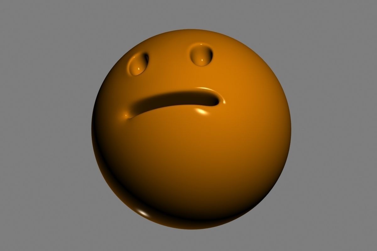 Emoji Neutral Face 3D model_10