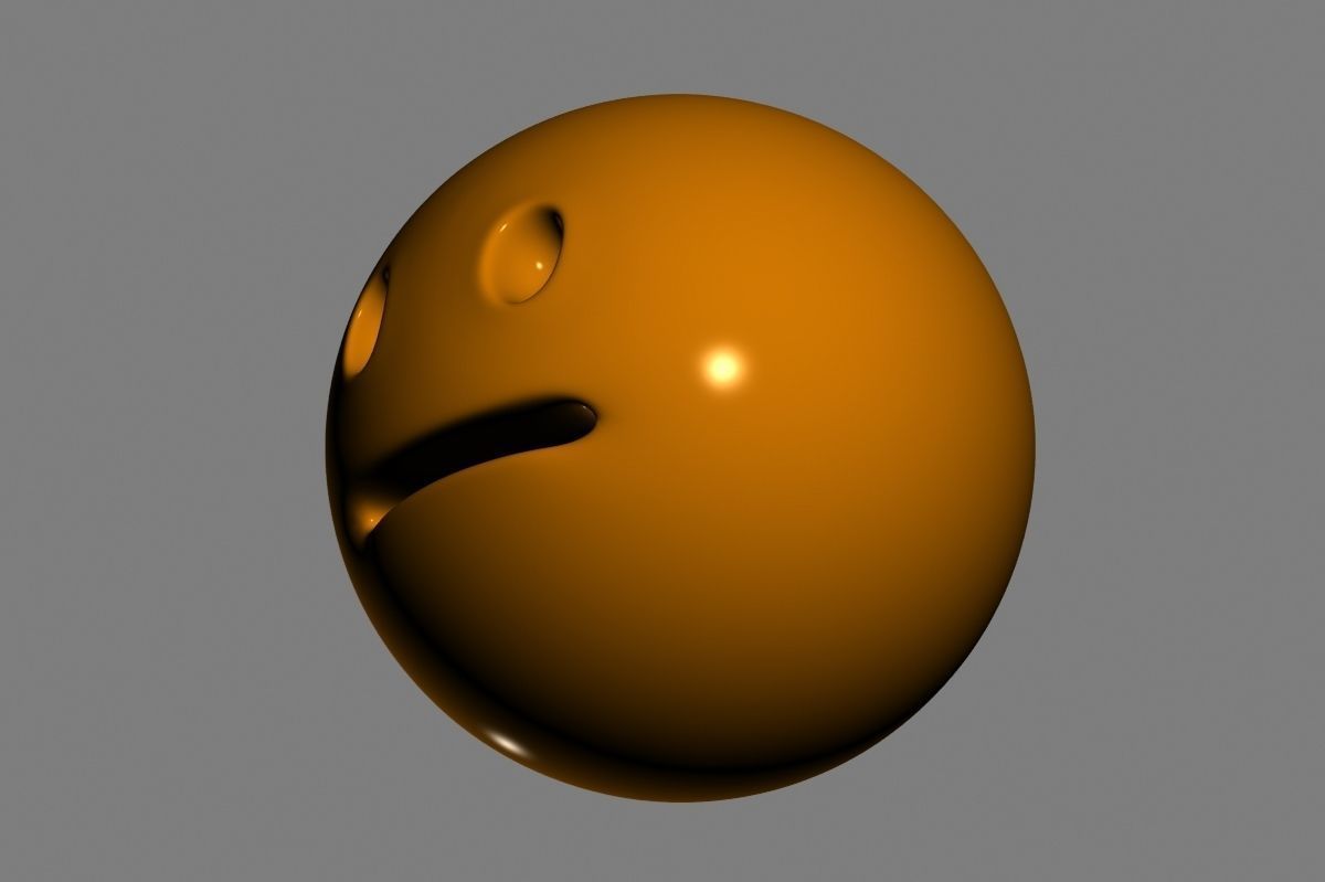 Emoji Neutral Face 3D model_8