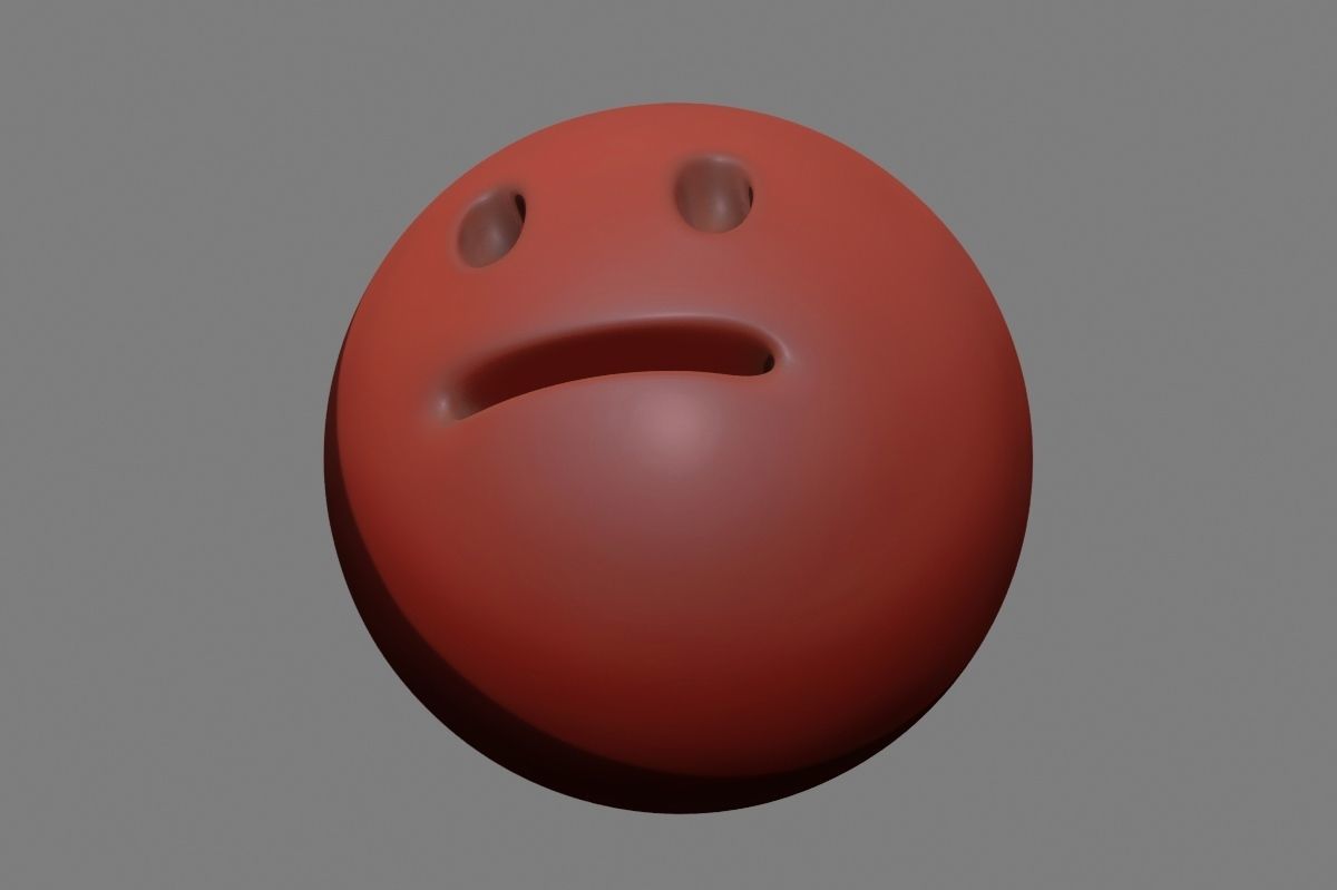 Emoji Neutral Face 3D model_31