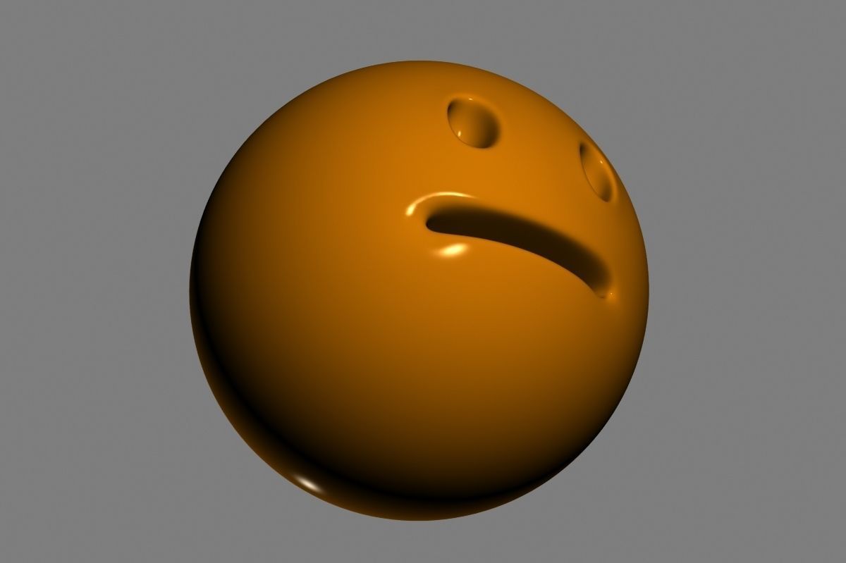 Emoji Neutral Face 3D model_12