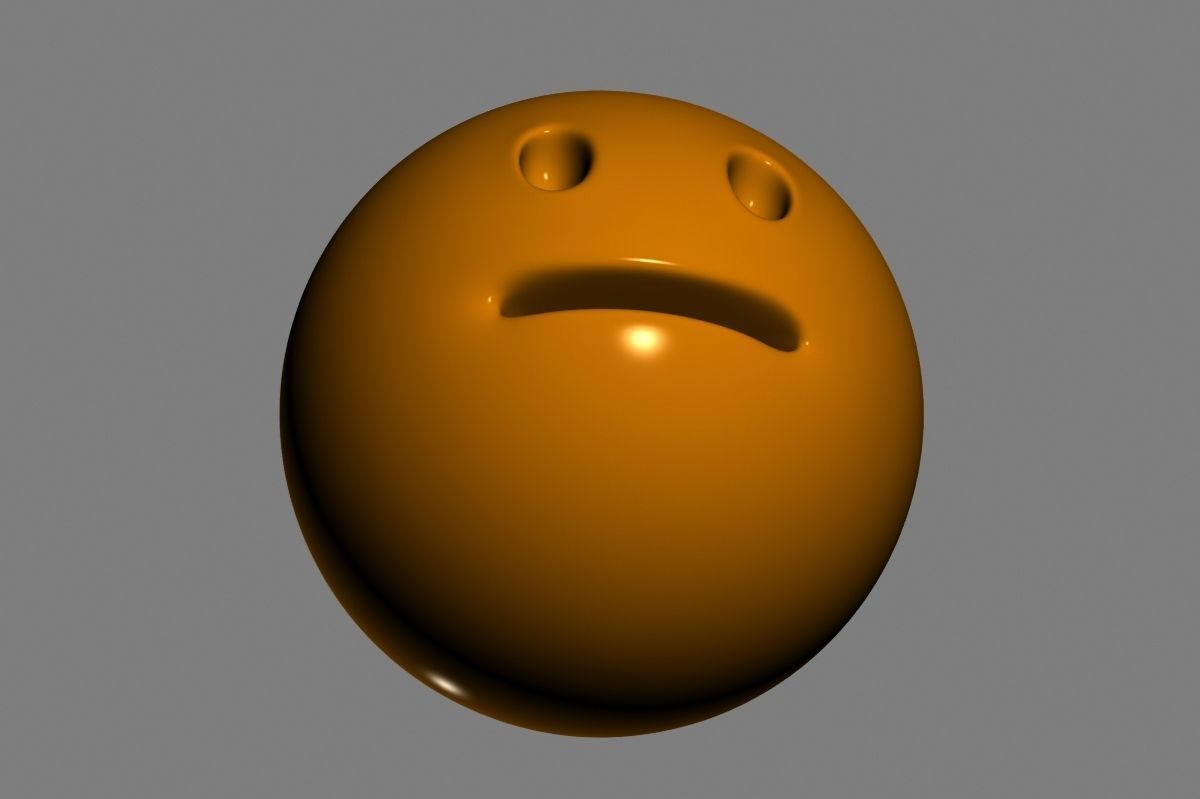 Emoji Neutral Face 3D model_11