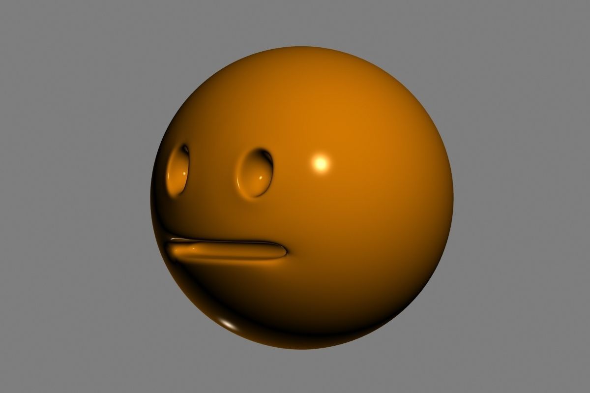 Emoji Neutral Face 3D model_4