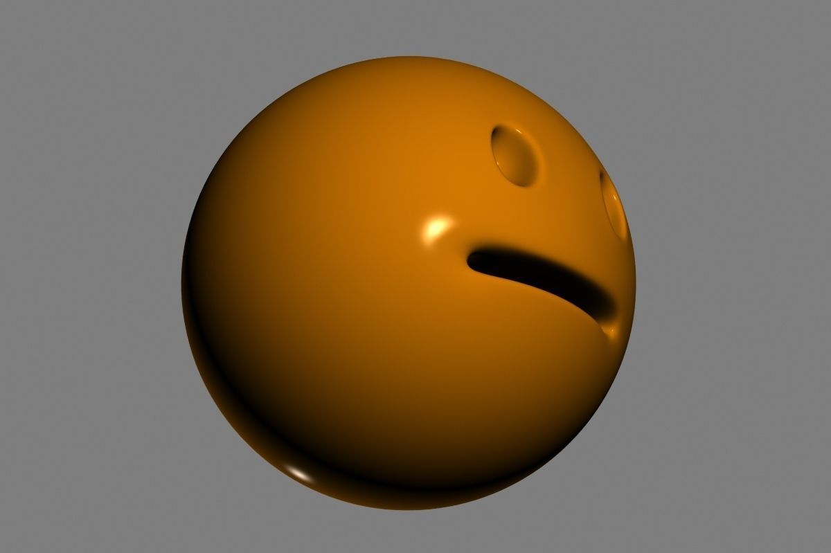 Emoji Neutral Face 3D model_13