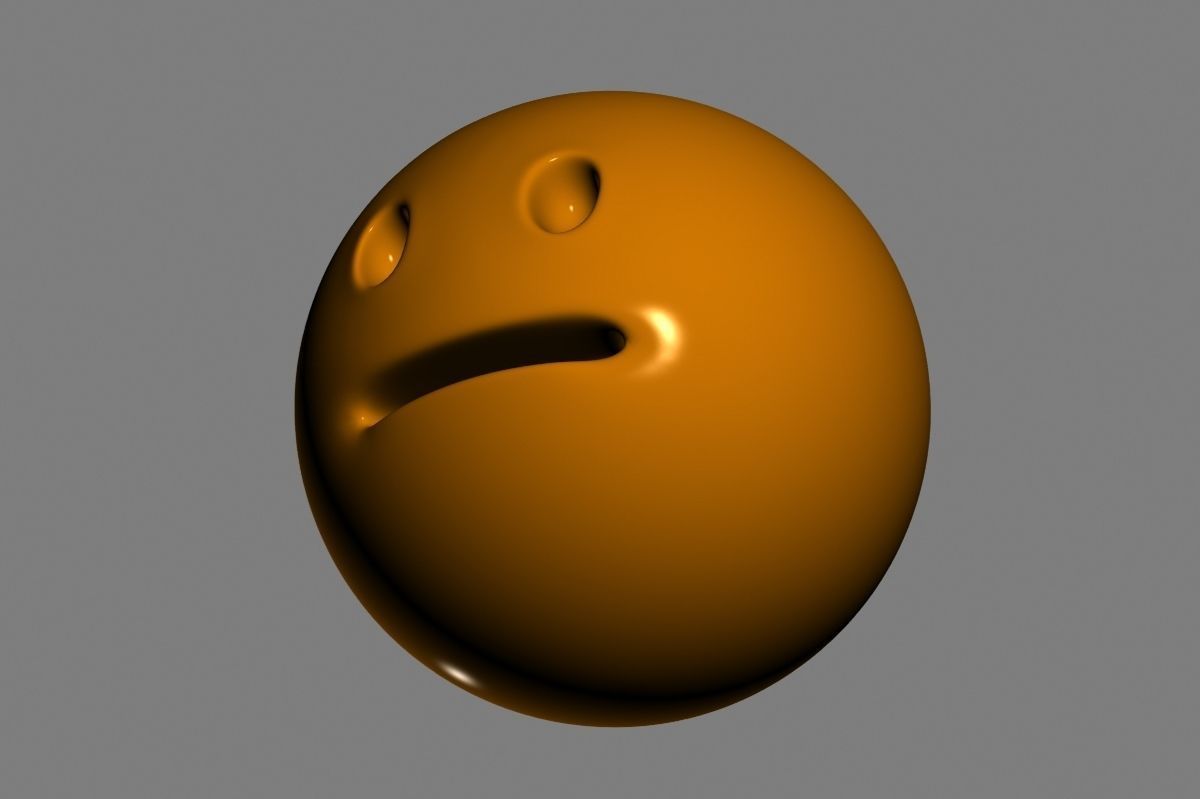 Emoji Neutral Face 3D model_9