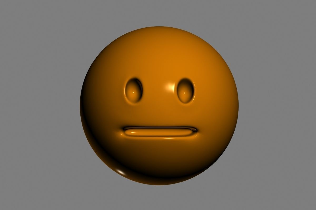 Emoji Neutral Face 3D model_22